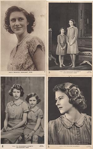 Princess Elizabeth Queen II & Tucks Margaret Rose 4x Postcard s