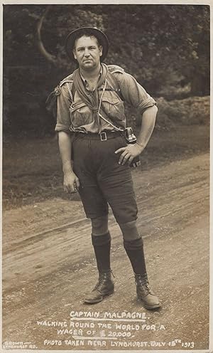 Record Breaking Walker Captain Malpagne Lyndhurst Hampshire Old Postcard
