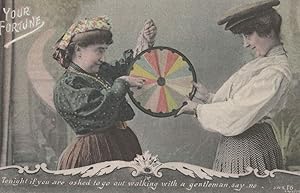 Your Wheel Of Fortune Antique Romany Telling Future Beware Postcard
