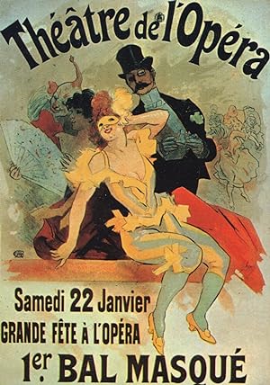 1894 French Opera Masquerade Theatre Carnival Poster Postcard