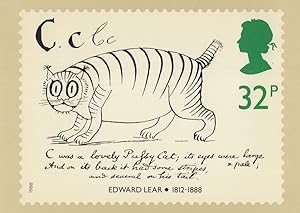 Edward Lear Pugsy Cat Rhyme RMPQ Stamp Postcard