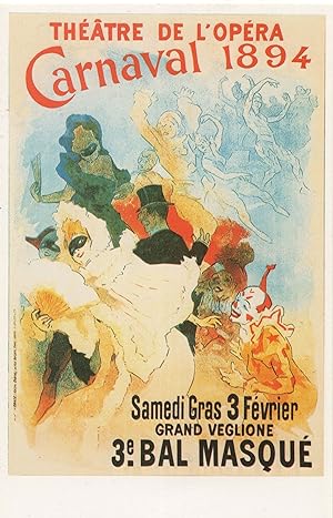 Theatre De L'Opera French Victorian Fete Mask Poster Postcard