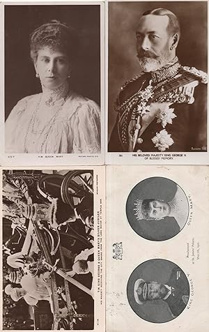 King George V Queen Mary 4x RPC Old Postcard s