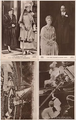 King George V Queen Mary Silver Jubilee 4x RPC Postcard s