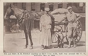 DH Woolf New York USA Antique Record Breaker Breaking Walking Postcard