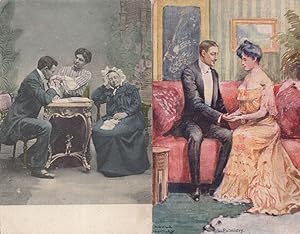 Palmistry Love Romance Fortune Telling 2x Antique Postcard s