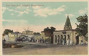 Infantry Bazar Ambala Antique Indian Postcard