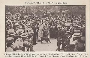 DH Woolf Start Of New York Antique Record Breaker Walking Postcard