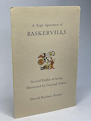 A TYPE SPECIMEN OF BASKERVILLE: Several Fables of Aesop Illustrated by Gertrud Nelson.