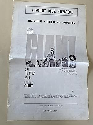 Giant Pressbook 1956 Elizabeth Taylor, Rock Hudson, James Dean