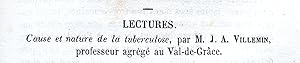 Cause et nature de la tuberculose. In : Bulletin de l'Académie de Médecine, 1865, tome 31, séance...
