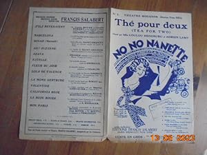 No.1 Theatre Mogador : The pour deux (Tea for two) [partition] No No Nanette Operette en 3 actes