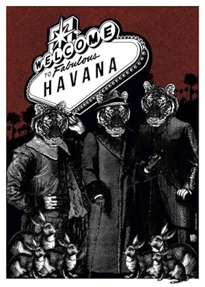 2022 Cuban Contemporary Silkscreened Poster, Fabulous Havana: Literature (3 Tigers)