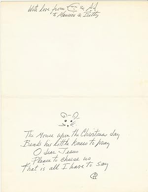 Conrad Aiken Autograph Poem Signed with Original Art
