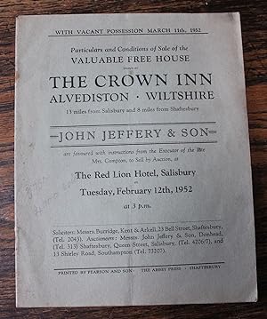 Valuable Free House known as The Crown Inn, Alvediston, Wiltshire.