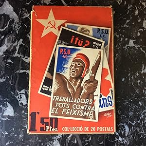 CATALOGNE . Etui de 20 cartes postales de propagande P.S.U. - U.G.T. Espagne