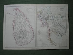 The Island of Ceylon' together with 'Burmah, Siam and Anam', [from The Imperial Atlas of Modern G...