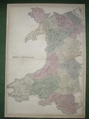 North and South Wales, [from The General Atlas of the World 1857]