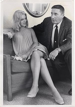 Original photograph of Mickey Spillane and his second wife, Sherri Malinou, in 1967