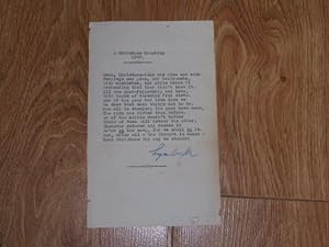 Typed Poem by the Writer - A Christmas Greeting 1949