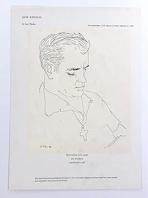 Original JACK KEROUAC Beat Poetry BROADSIDE 1969 A LAST HAIKU Illustrated by Robert LaVigne