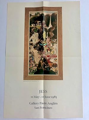 JESS Collins VISUAL BEAT Collage POETRY 1983 Original Exhibition Poster SURREAL PASTE-UP