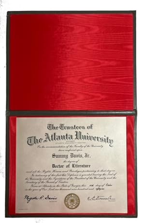 Honorary "Doctor of Literature" Degree from Atlanta University which Was Awarded to Davis on Octo...