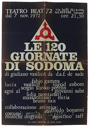 LE 120 GIORNATE DI SODOMA di Giuliano Vasilicò, da D.A.F. de Sade (locandina originale):