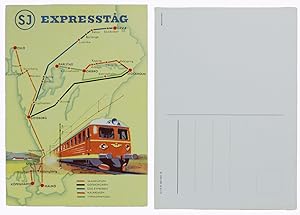 SJ EXPRESSTÅG: original AD postcard 1952 (NEW):