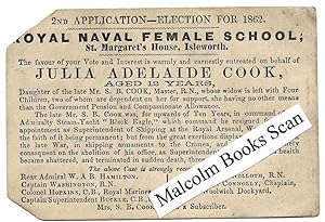 Royal Naval Female School St. Margaret’s House, Isleworth Election Card to promote Julia Adelaide...