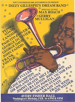 Original mailer for two performances by Dizzy Gillespie's Dream Band at the Avery Fisher Hall on ...