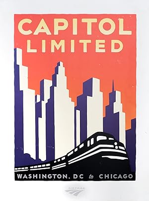 2006 American Travel Poster, Amtrak Capitol Limited (On cardboard)
