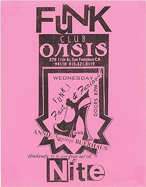 Funk Nite Wednesday (Original flyer for the nightclub event series, circa early 1990s)