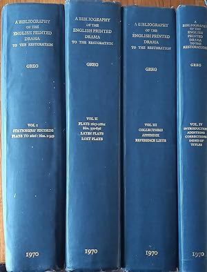A Bibliography of the English Printed Drama to the Restoration. 4 Volumes