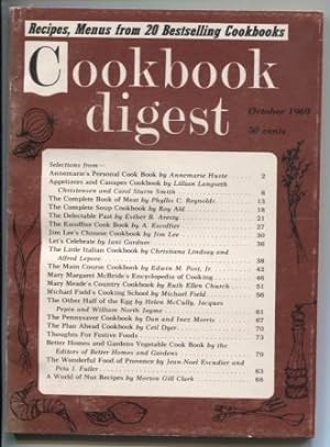 Cookbook Digest: Recipes, Menus from 20 bestselling Cookbooks. Vol. 1, No. 8. October, 1969