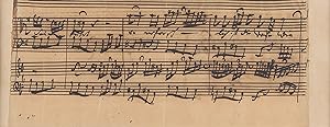 Autograph music manuscript: a section of the composing score of church cantata BWV 188, "Ich habe...