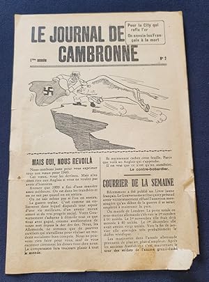 Le journal de Cambronne - Tract Allemand ( Leaflet) 1940