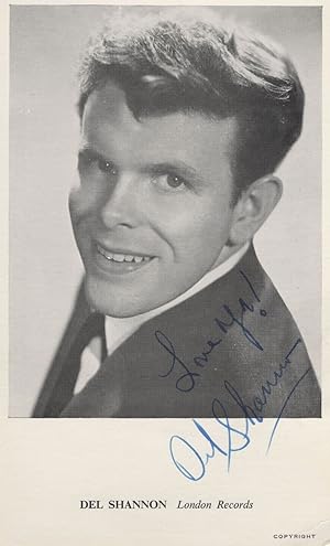 Del Shannon Vintage Rare Official Autograph Hand Signed 1962 Photo