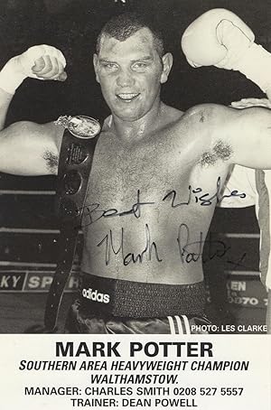 Mark Potter Walthamstow British Boxing Champion Hand Signed Photo