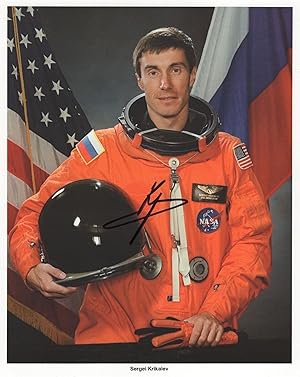 Sergei Krikalev Russian Cosmonaut Large NASA Hand Signed Photo