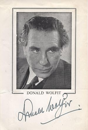 Donald Wolfit Laurence Of Arabia Hand Signed Autograph Page