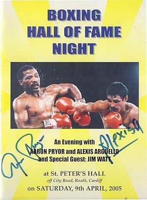 Aaron Pryor Alexis Arguello Boxing Dinner Boxer Hand Signed Programme