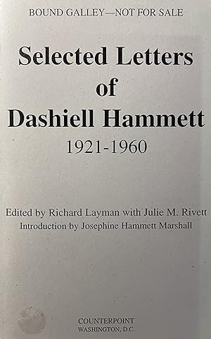 Selected Letters of Dashiell Hammett 1921-1960