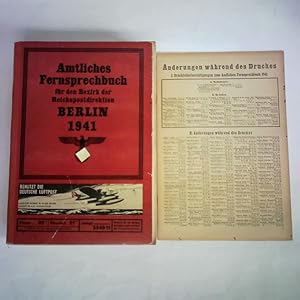 Amtliches Fernsprechbuch für den Bezirk der Reichspostdirektion Berlin. Ausgabe Juni 1941, Stand ...