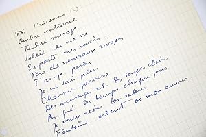 Ensemble complet du manuscrit et du tapuscrit de la chanson de Boris Vian intitulée "Toi l'inconn...
