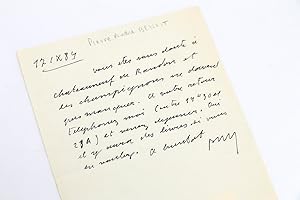 ". oui il y aura des livres si vous en voulez."  Lettre autographe inédite et signée adressée à ...