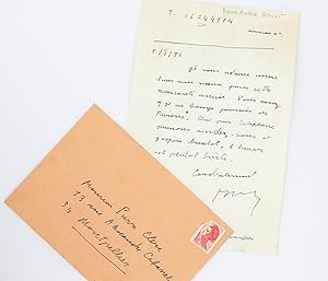 Lettre autographe inédite et signée adressée à son ami le libraire montpelliérain Pierre Clerc : ...