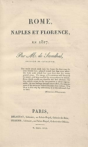 Rome, Naples et Florence, en 1817.