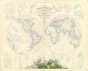 The World in hemispheres with comparative views of the heights of the principal mountains and bas...