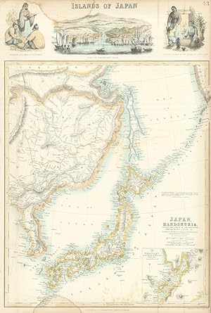 Islands of Japan // Port of Simoneseke, Japan // Japanese nobleman & fishermen // Japanese women ...